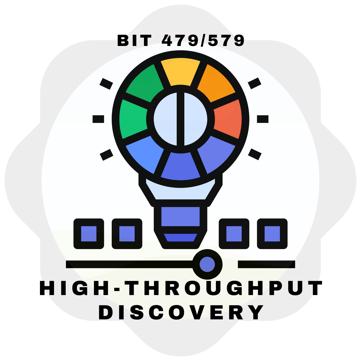 BIT 479/579 High-throughput Discovery course logo and website: go.ncsu.edu/htd image created in Canva Pro by Carlos C. Goller​