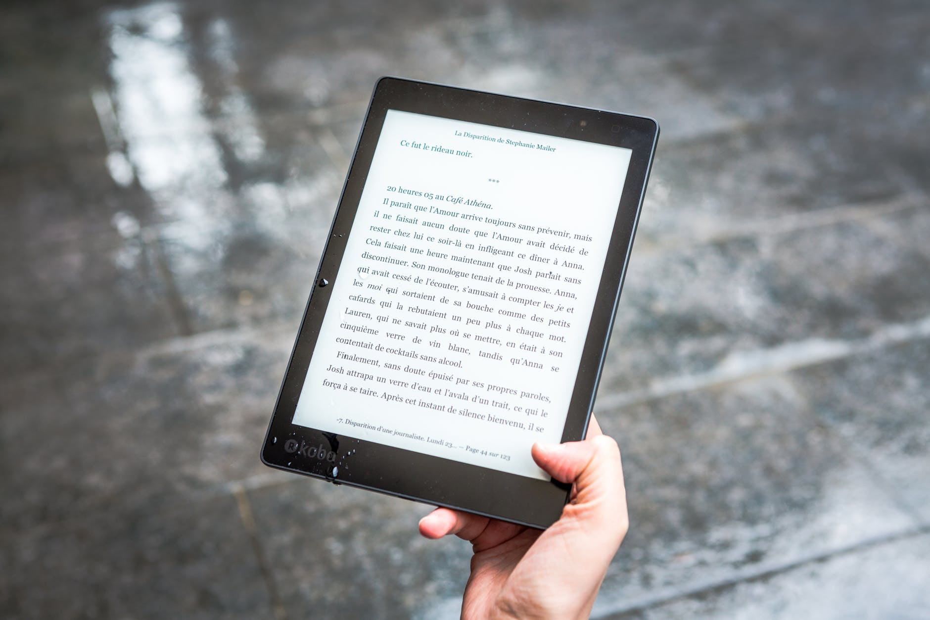 Tablet with text