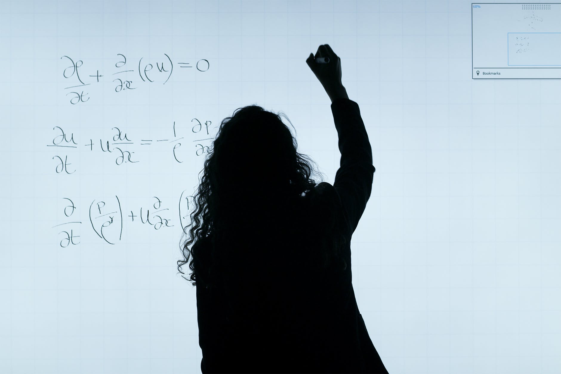 Scholar at whiteboard