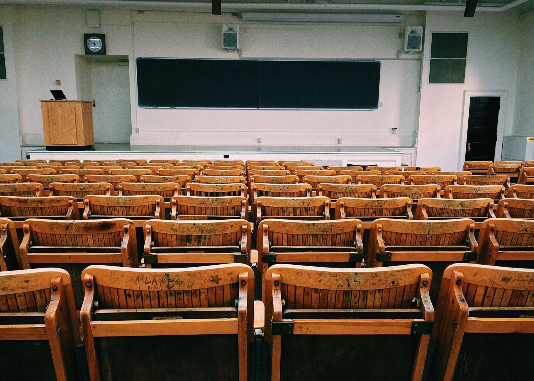 Lecture hall. Educational setting.
