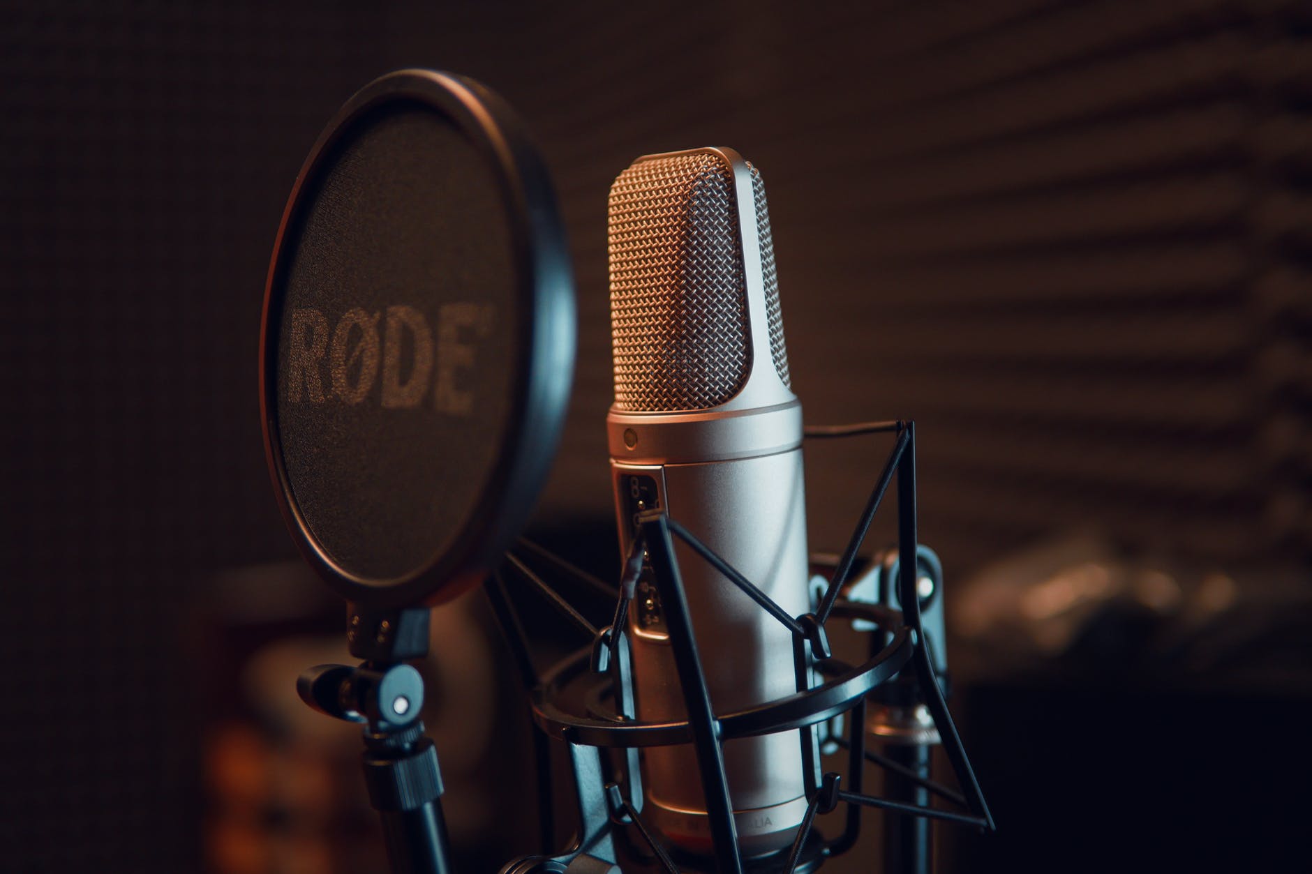 Podcasting microphone and Rode filter