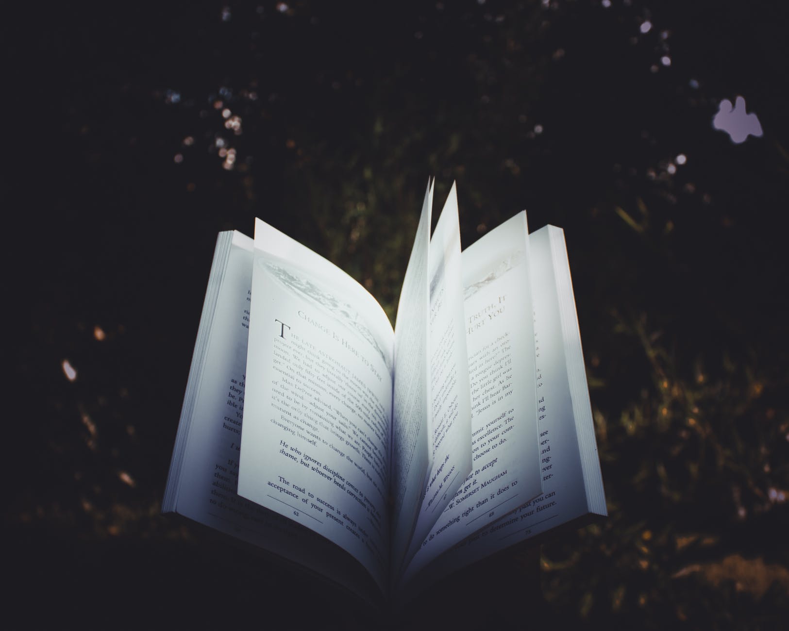 open book with text on pages