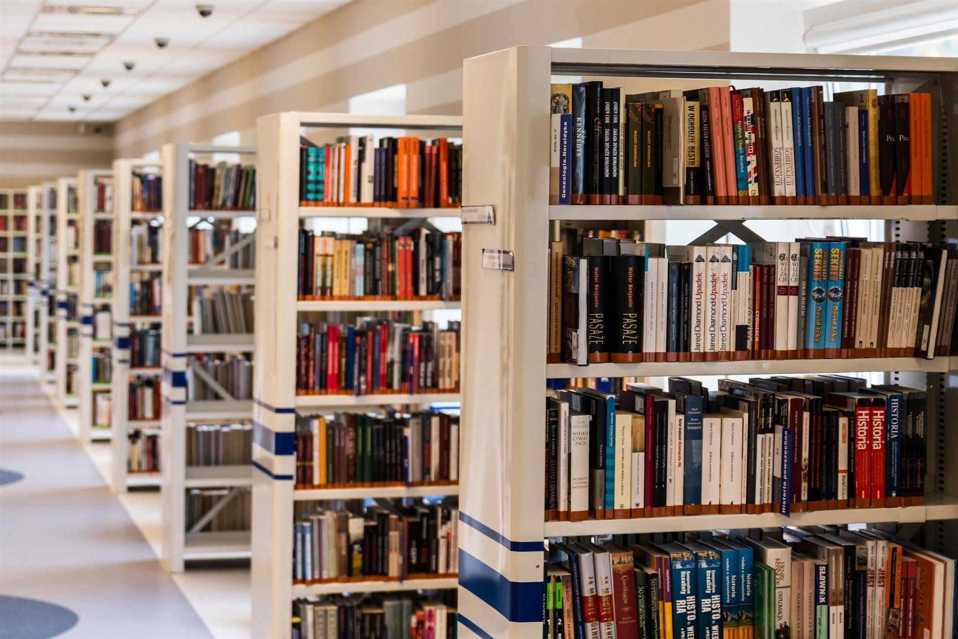 Book stacks from library