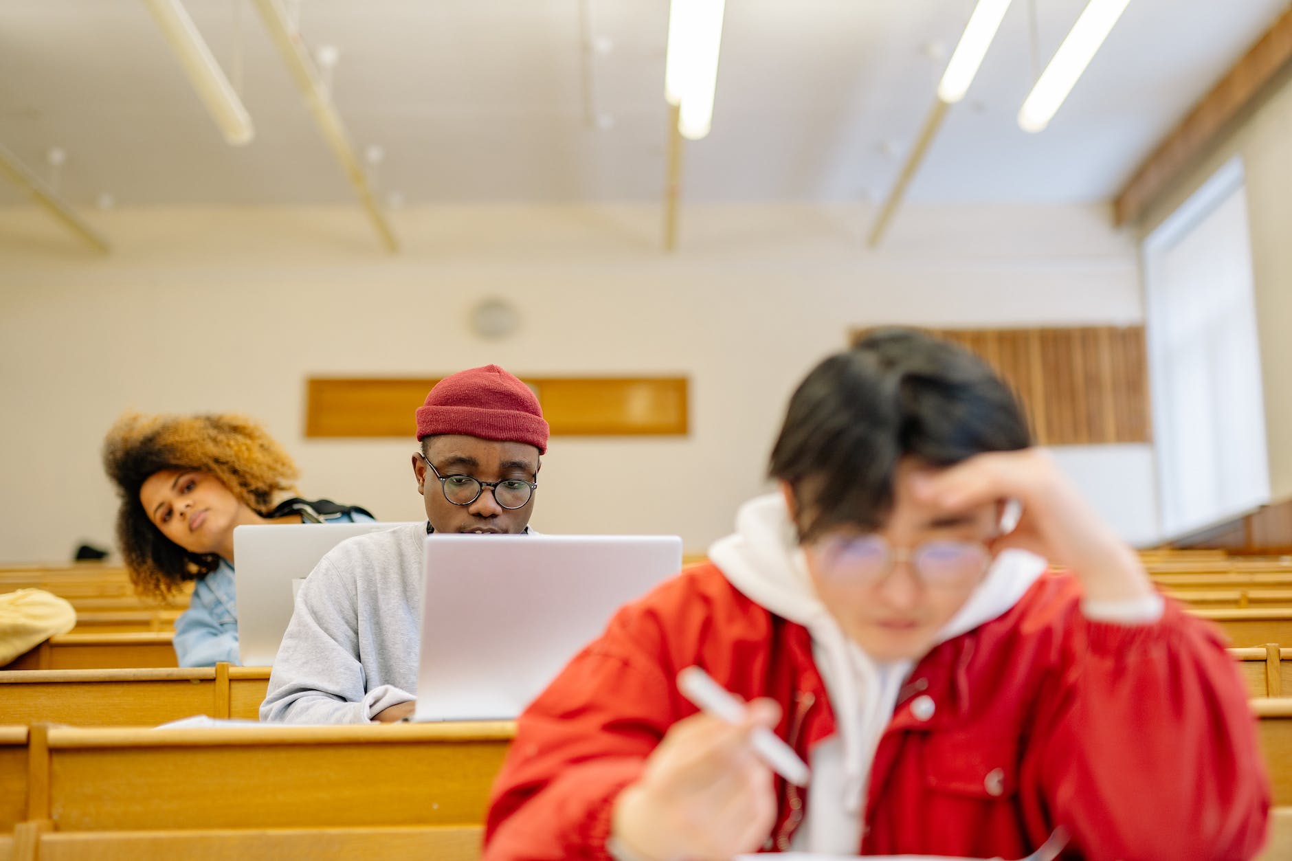 students studying in classroom