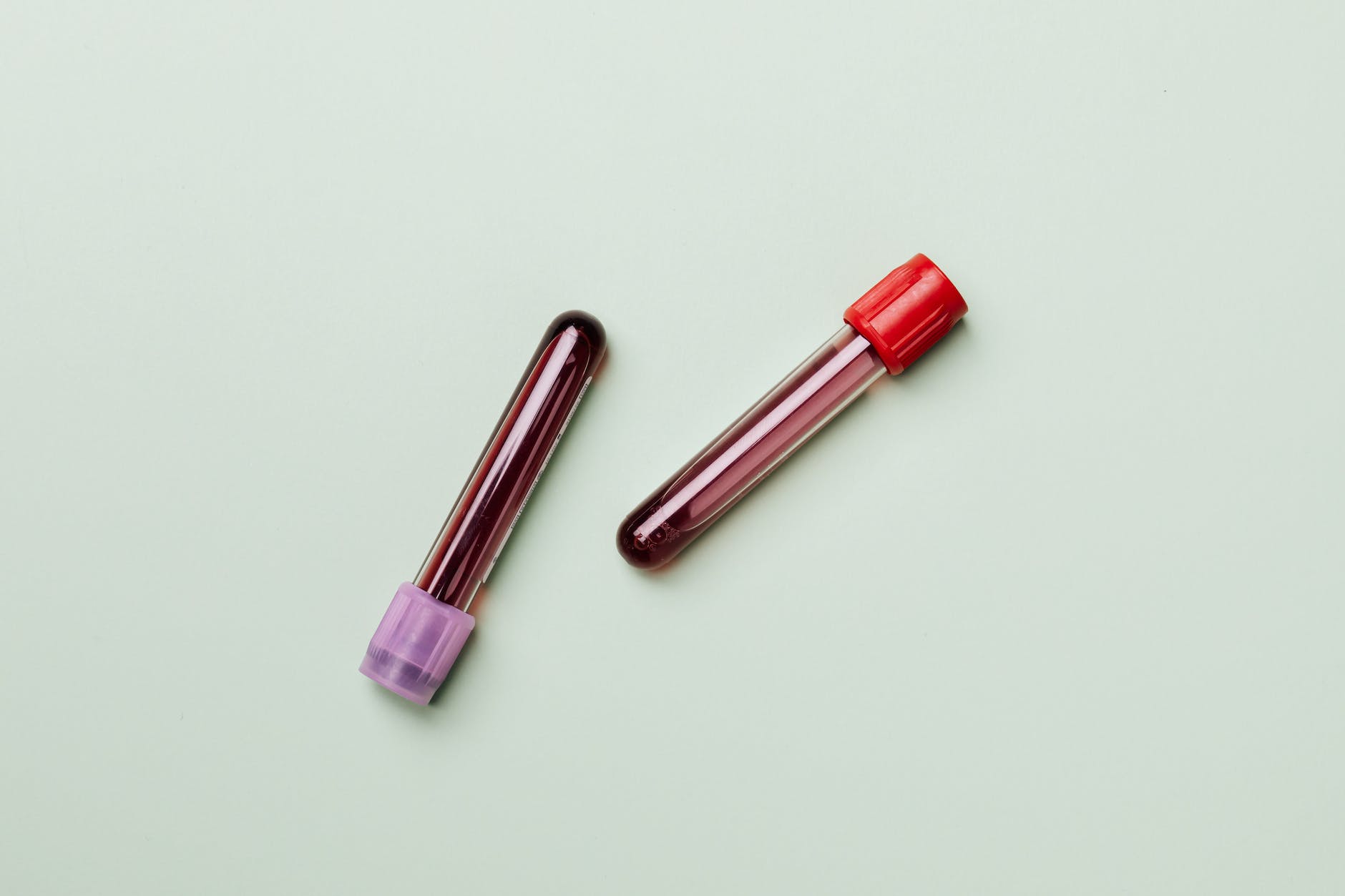two clinical blood vials
