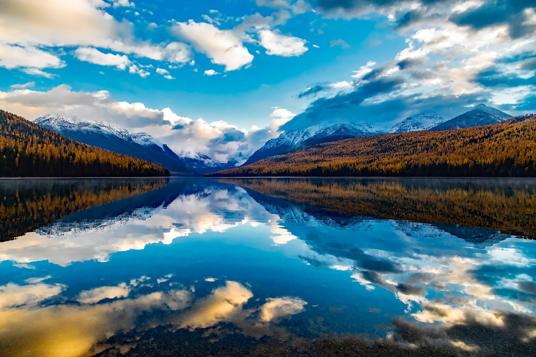 river with cloud reflection in water