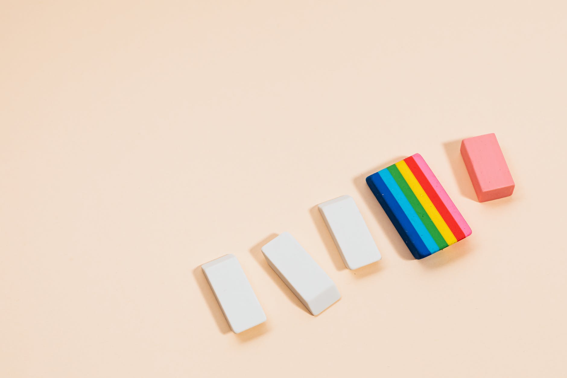 rectangular erases with different colors
