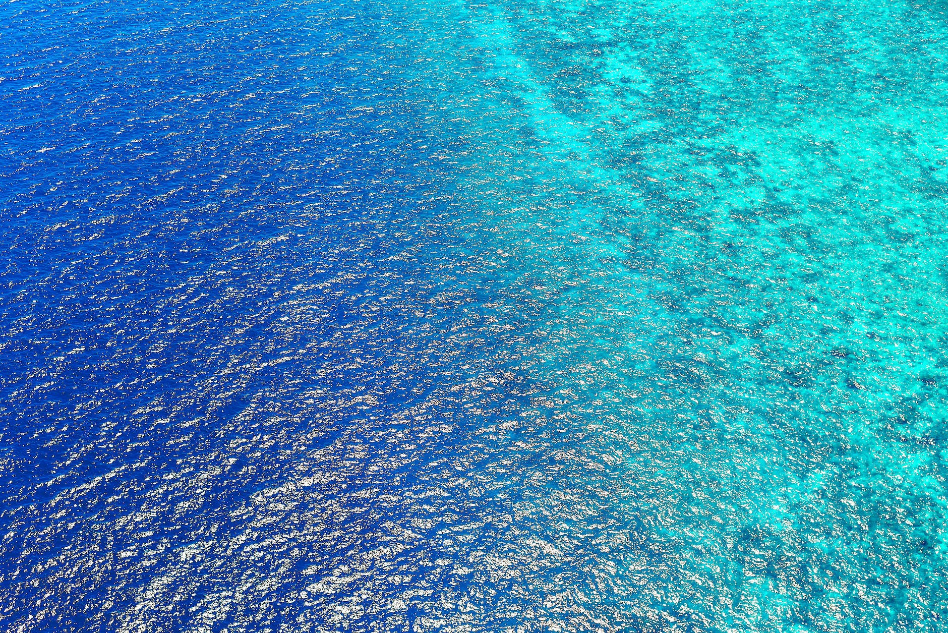 aerial view of sea water