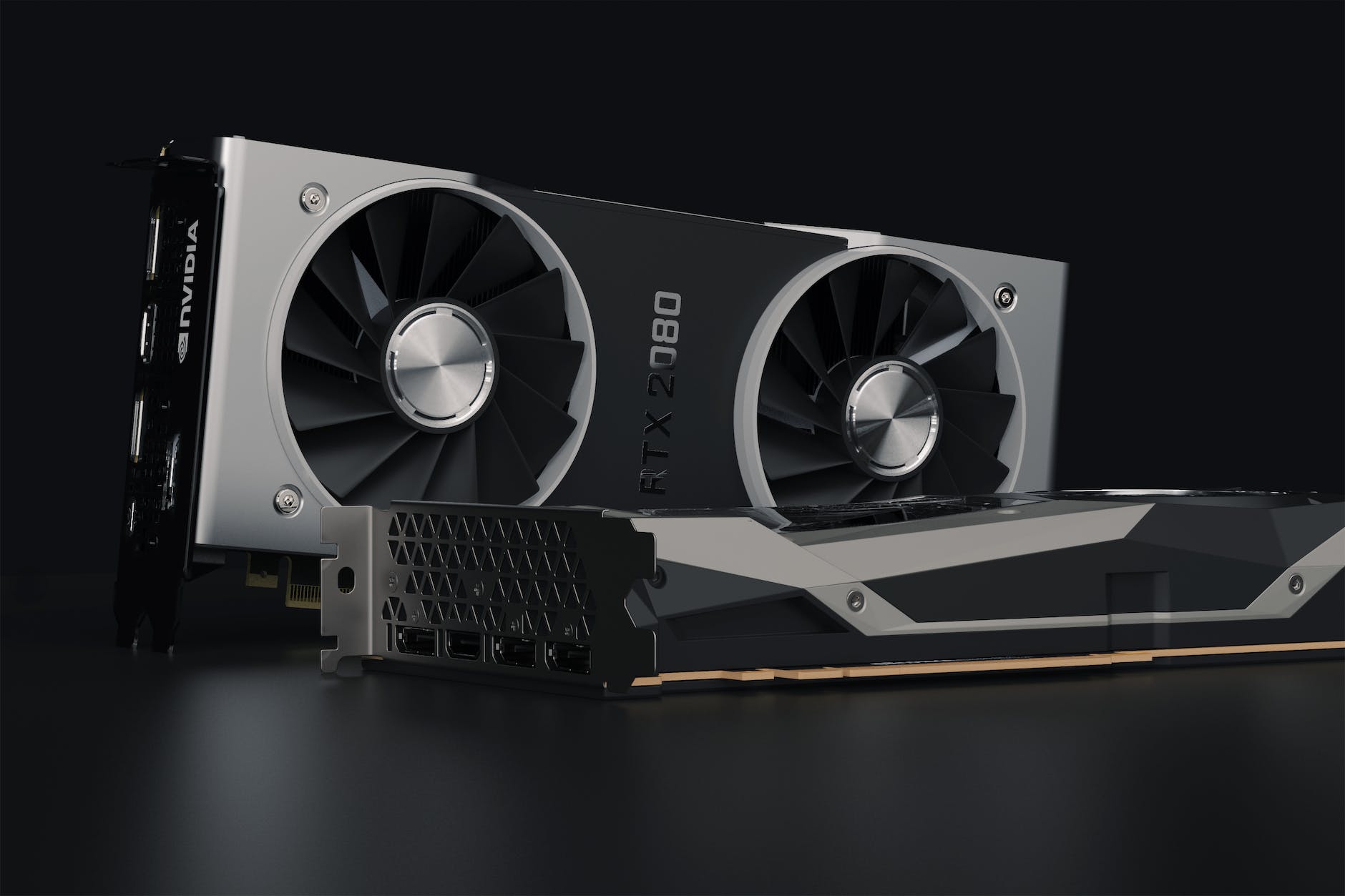close up of NVIDIA graphics card