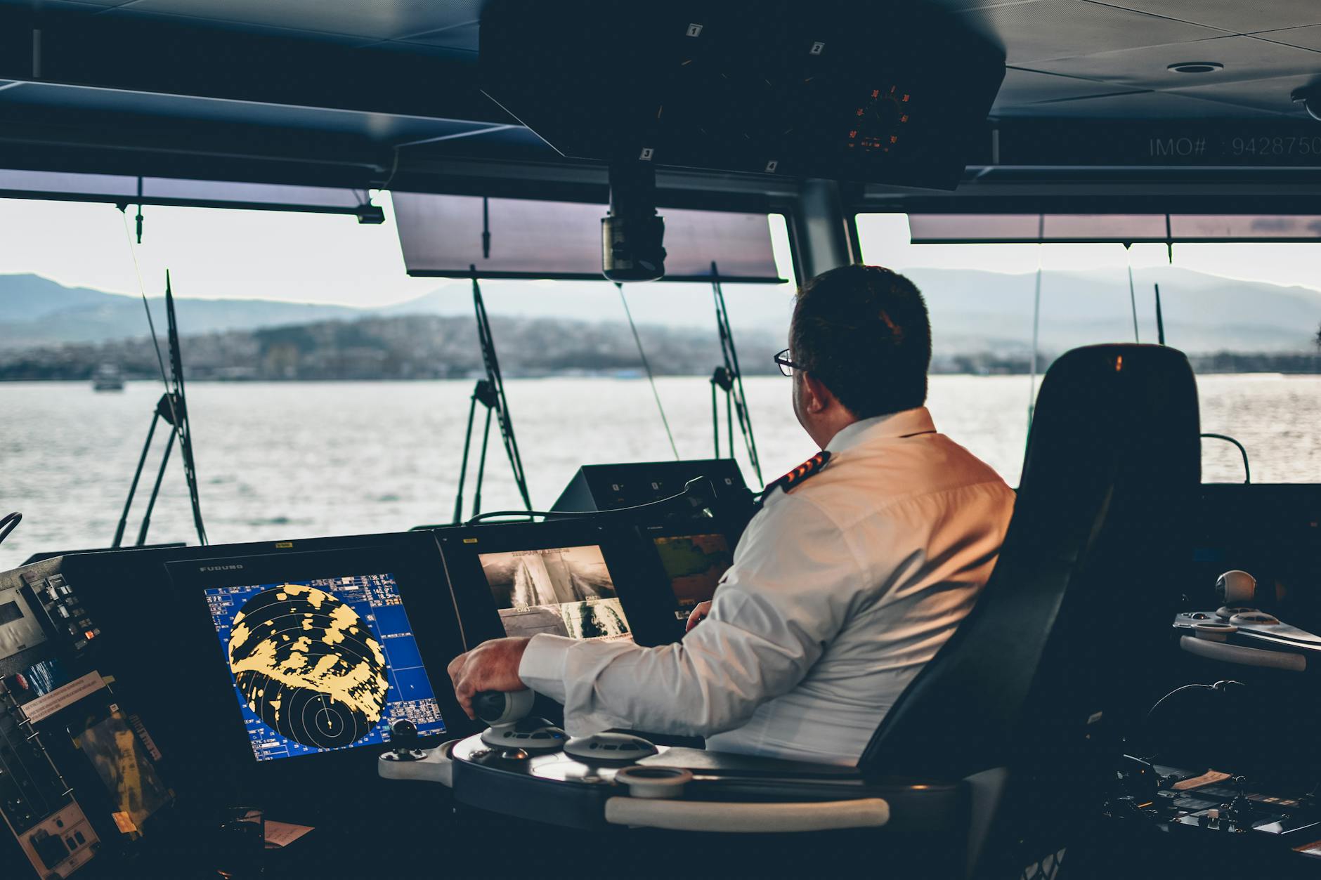 inside of ship with captain