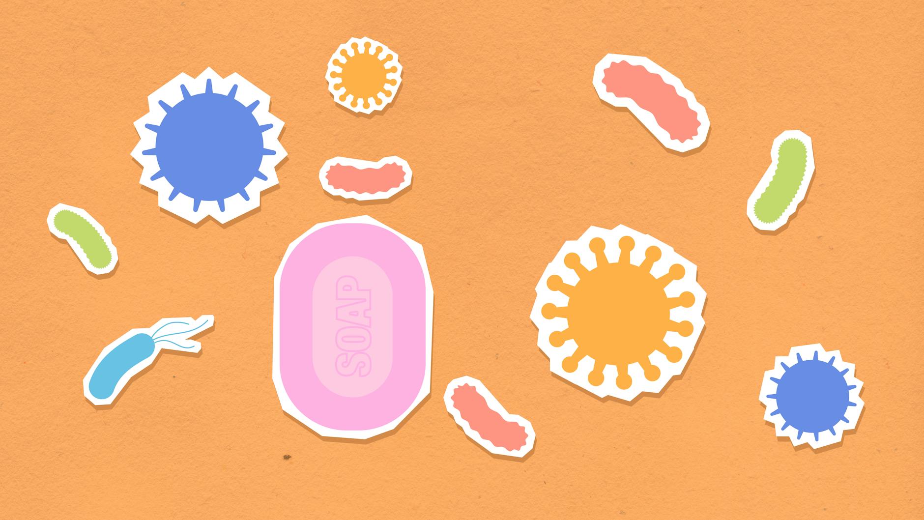 illustration of bacteria and viruses