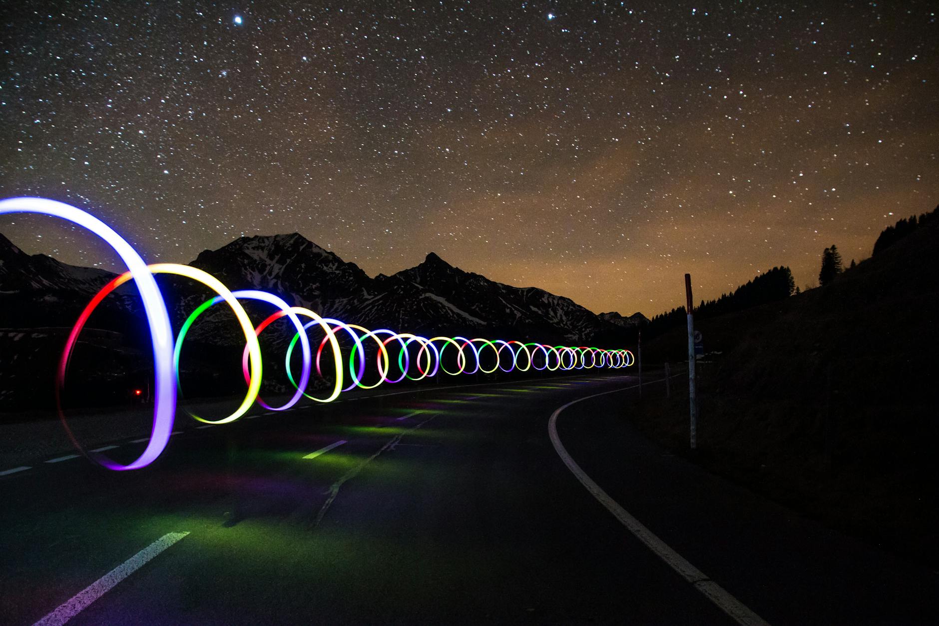 colorful light spiral